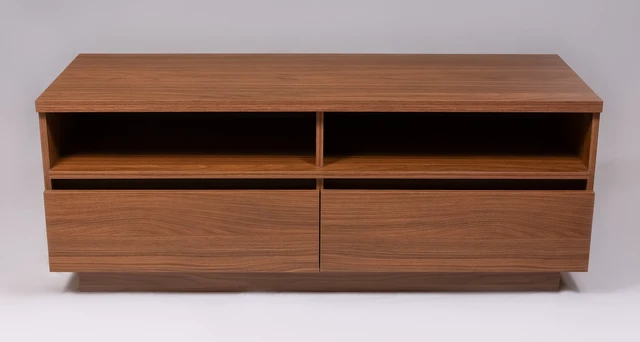 Alt view image 4 of 5 - TV Stand for Tvs 50 Inches, Entertainment Center Two Drawers Caiena, Walnut, Melamine, TV Entertainment Furniture