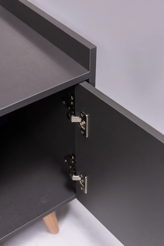 Alt view image 6 of 6 - TV Stand for Tvs 60 Inches, Entertainment Center with Open Storage Shelf Two Doors One Drawer and Cable Management