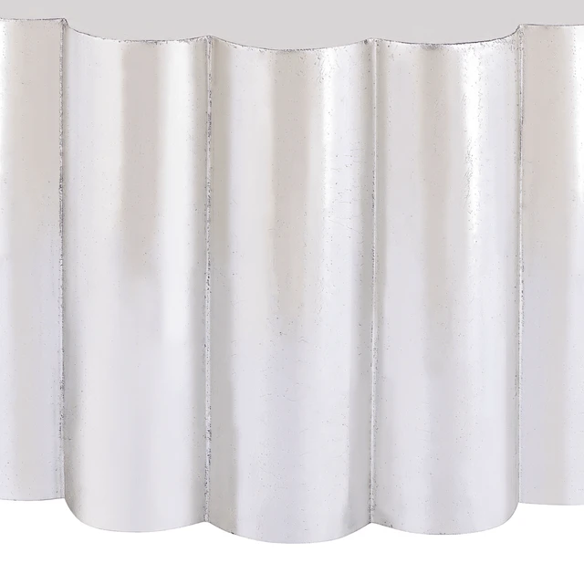 Alt view image 6 of 7 - Scalloped Cylindrical Form Coffee Table Made with Aluminum Sheet, Silver, Aluminium and Iron