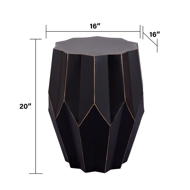 Alt view image 2 of 7 - Polygonal Silhouette End Table, Side Table Made with Aluminum Sheet, Black, Aluminium and Iron