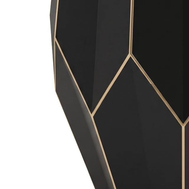 Alt view image 5 of 7 - Polygonal Silhouette End Table, Side Table Made with Aluminum Sheet, Black, Aluminium and Iron