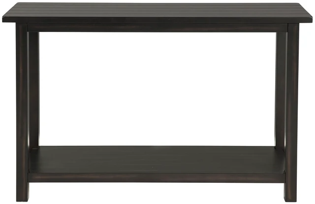 Alt view image 4 of 7 - Entryway Sofa Console Table, Distressed Java, Distressed Black, Engineered Wood and Pine