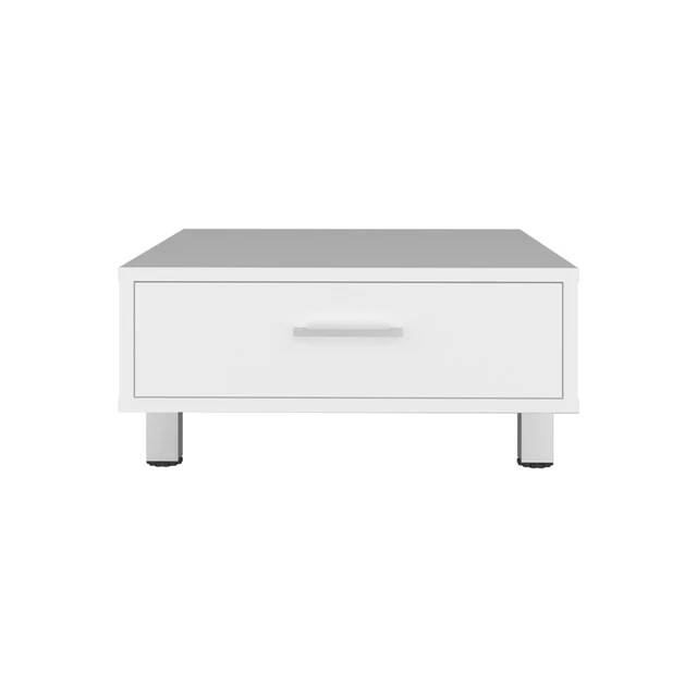 Alt view image 2 of 7 - Athens Coffee Table, One Drawer Four Legs, White, Engineered Wood