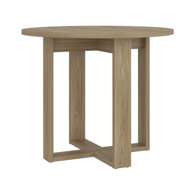 Alt view image 6 of 7 - Hudson Round Dining Table, Kitchen and Dining Table, Natural, Particle Board