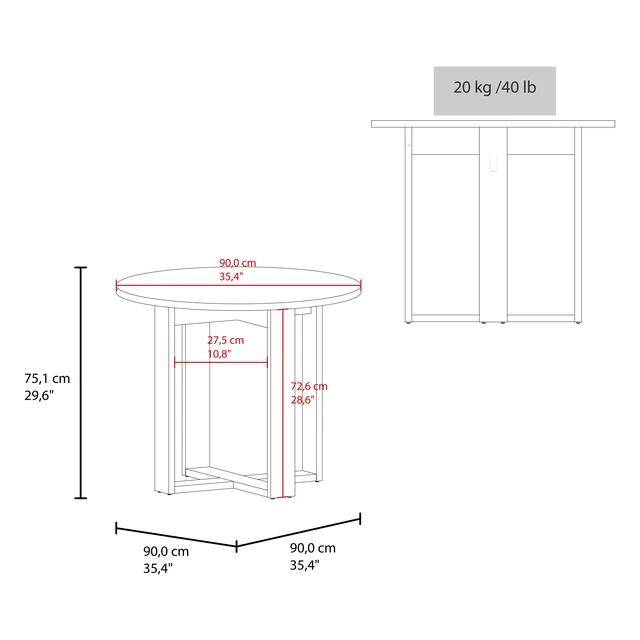 Alt view image 3 of 7 - Hudson Round Dining Table, Kitchen and Dining Table, Natural, Particle Board