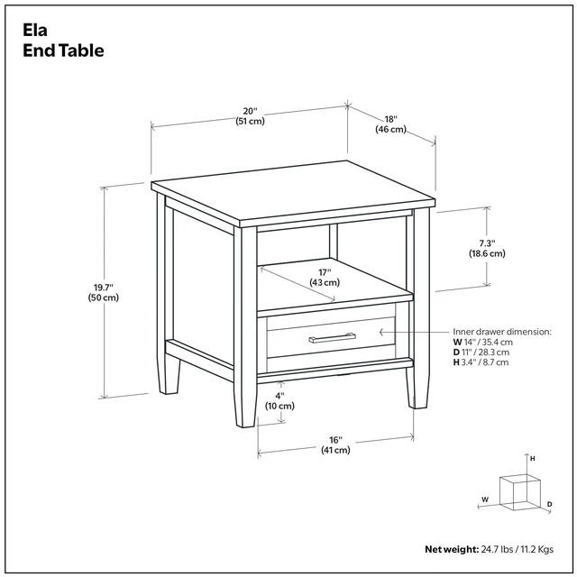 Alt view image 3 of 7 - Adora Solid End Table in Smoky, Brown, Wood