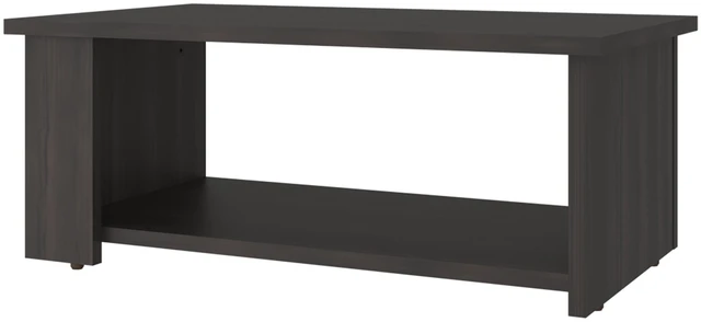 Alt view image 2 of 6 - Rectangular Coffee Table with Open Storage Shelf, Living Stained, Walnut, Particle Board