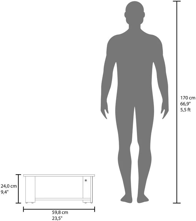 Alt view image 5 of 6 - Rectangular Coffee Table with Open Storage Shelf, Living Stained, Walnut, Particle Board