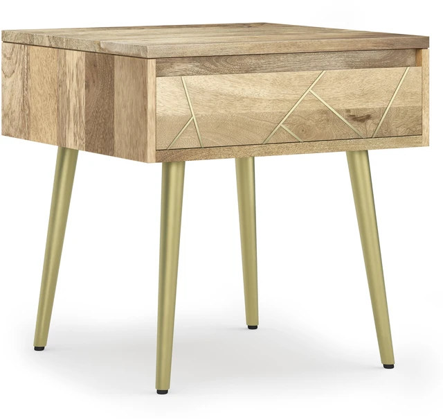 Main image of Spartan Solid Side Table, Brown, Wood and Metal