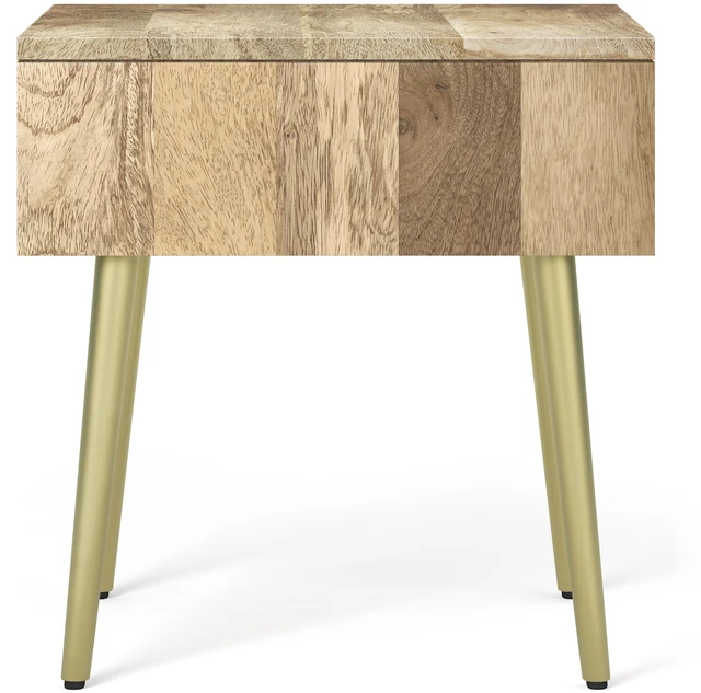Alt view image 5 of 7 - Spartan Solid Side Table, Brown, Wood and Metal
