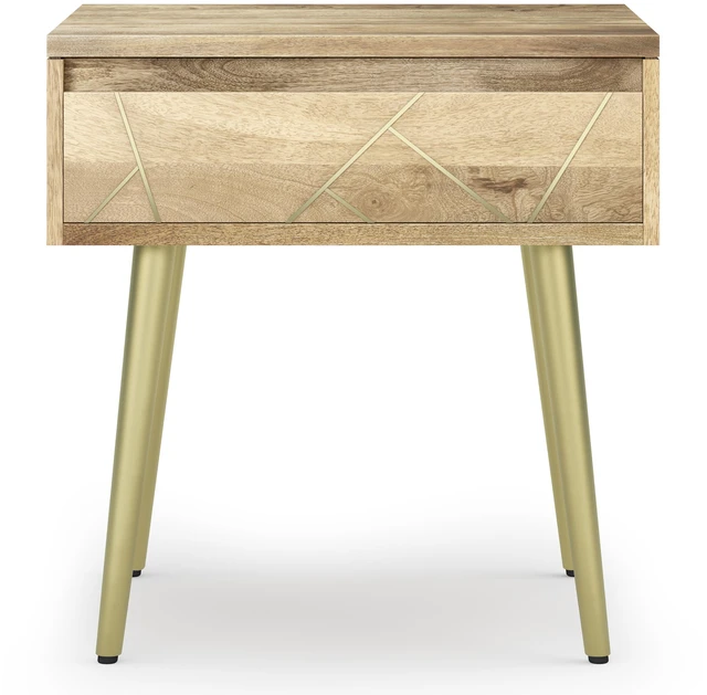 Alt view image 3 of 7 - Spartan Solid Side Table, Brown, Wood and Metal