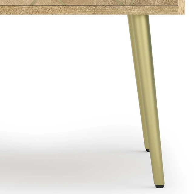 Alt view image 7 of 7 - Spartan Solid Side Table, Brown, Wood and Metal