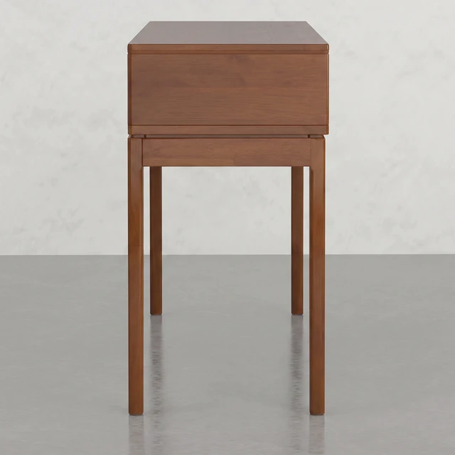 Alt view image 2 of 5 - Console Table with 3 Drawers, Teak Brown, Rubber Wood