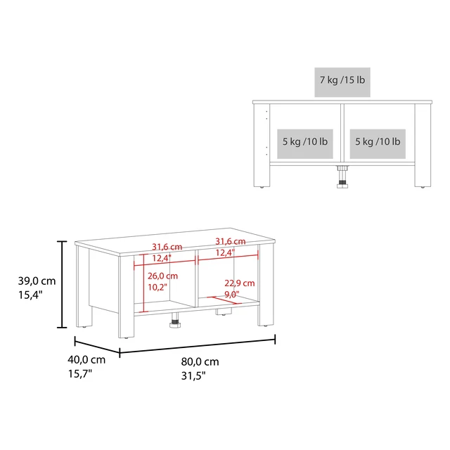 Alt view image 6 of 7 - Oakmont Storage Coffee Table with Cabinets, Rectangular Cocktail Table with Open Shelf for Living, Light Gray, Particle