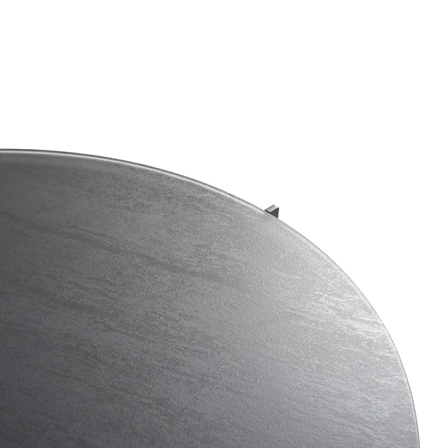 Alt view image 7 of 7 - 40 in Round Gray Coffee Table with Tempered Glass Top, Glass and Metal