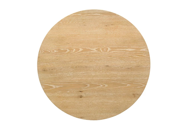 Alt view image 4 of 6 - 1 pc Coffee Table Pedestal Base Cross Shape Round Table Top Oak Finish Living Furnitrue, Engineered Wood and Rubber Wood
