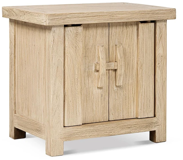 Alt view image 5 of 7 - 26 Inch Reclaimed Elm 2 Door Cabinet, Light Natural Brown, Tables