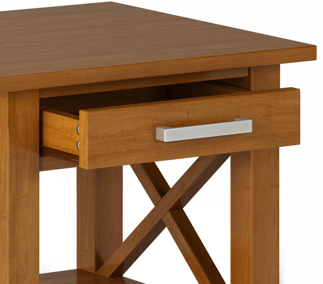 Alt view image 4 of 7 - 21 Inch Wide Solid End Table, Brown, Wood