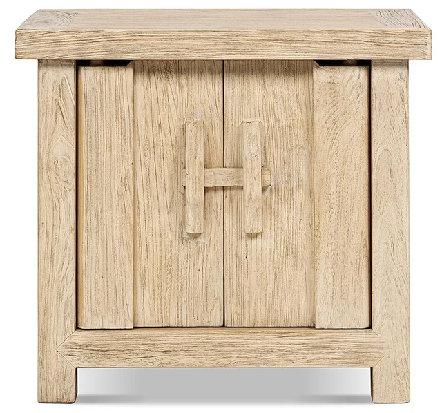 Alt view image 4 of 7 - 26 Inch Reclaimed Elm 2 Door Cabinet, Light Natural Brown, Tables