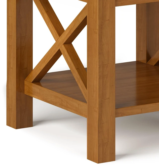 Alt view image 6 of 7 - 21 Inch Wide Solid End Table, Brown, Wood