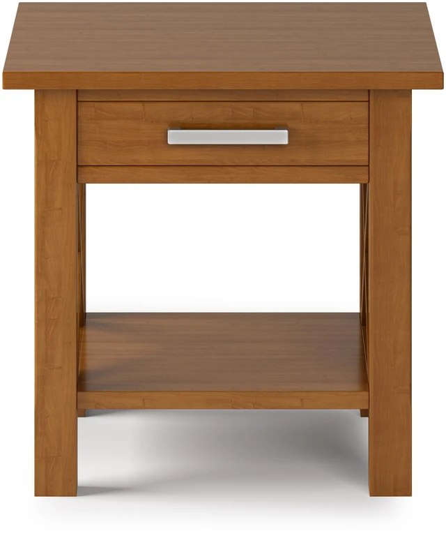 Alt view image 7 of 7 - 21 Inch Wide Solid End Table, Brown, Wood
