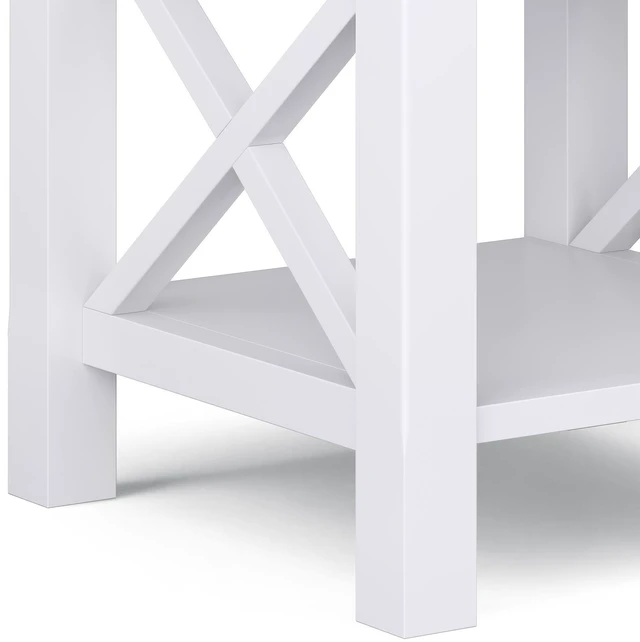 Alt view image 3 of 7 - 21 Inch Wide Solid End Table, White, Wood