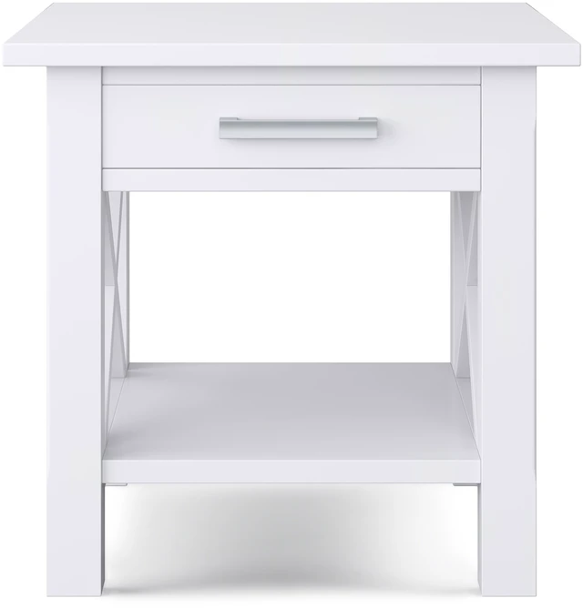 Alt view image 5 of 7 - 21 Inch Wide Solid End Table, White, Wood