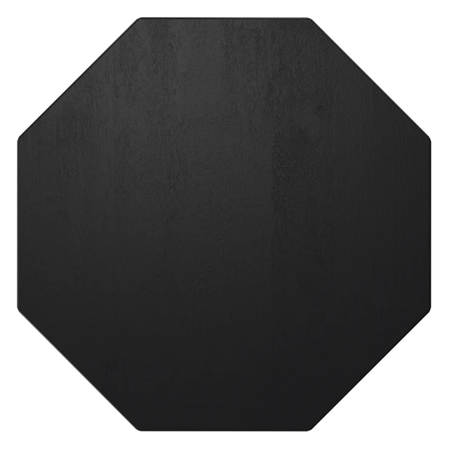Alt view image 2 of 7 - Jared 15 Inch Wide Solid Octagon Geometric Accent Table, Black, Wood