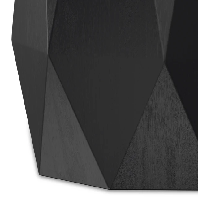 Alt view image 5 of 7 - Jared 15 Inch Wide Solid Octagon Geometric Accent Table, Black, Wood