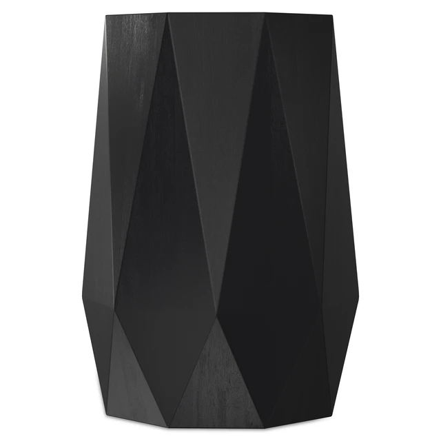 Alt view image 6 of 7 - Jared 15 Inch Wide Solid Octagon Geometric Accent Table, Black, Wood