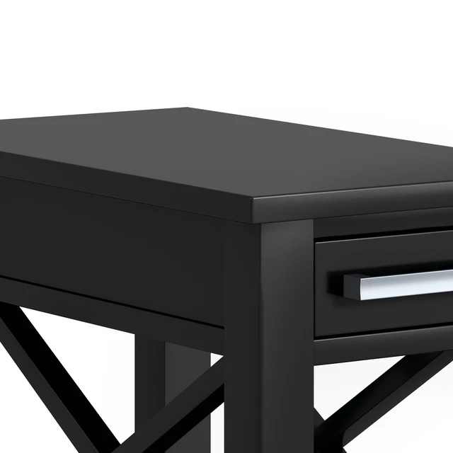 Alt view image 4 of 7 - 14 Inch Wide Solid Narrow Side Table, Black, Pine
