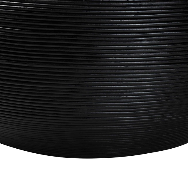Alt view image 3 of 6 - Laminated Rattan Coffee Table Handcrafted Bowl Shaped Center Table for Living, Coastal Furniture, Black