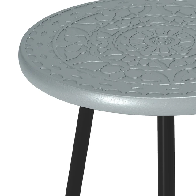 Alt view image 6 of 7 - Northview Solid Side Table, Grey, Wood and Metal
