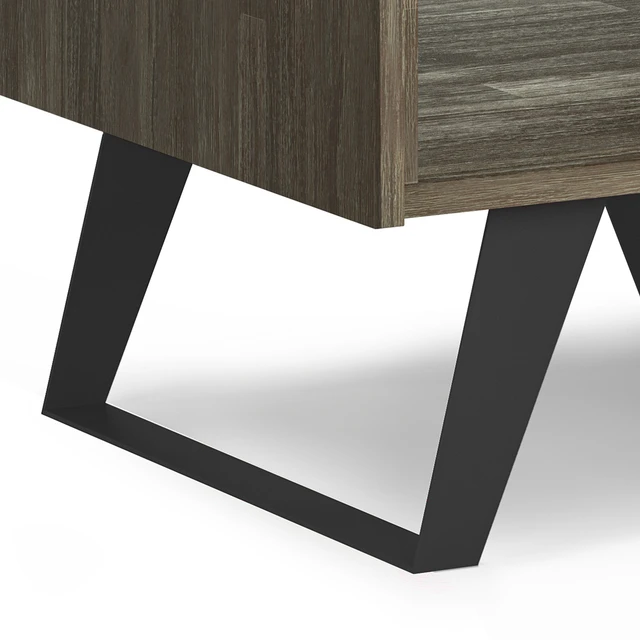 Alt view image 5 of 7 - Solid End Table in Distressed, Grey, Wood and Metal