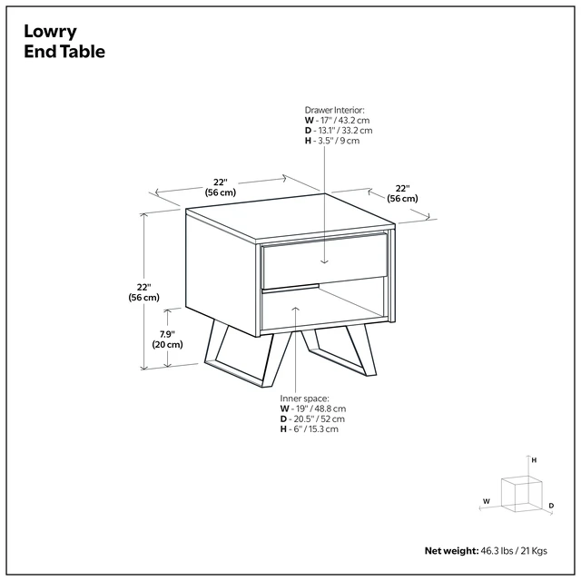 Alt view image 7 of 7 - Solid End Table in Distressed, Grey, Wood and Metal