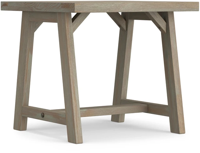 Main image of Spokane Solid End Table in Distressed, Grey, Wood and Metal