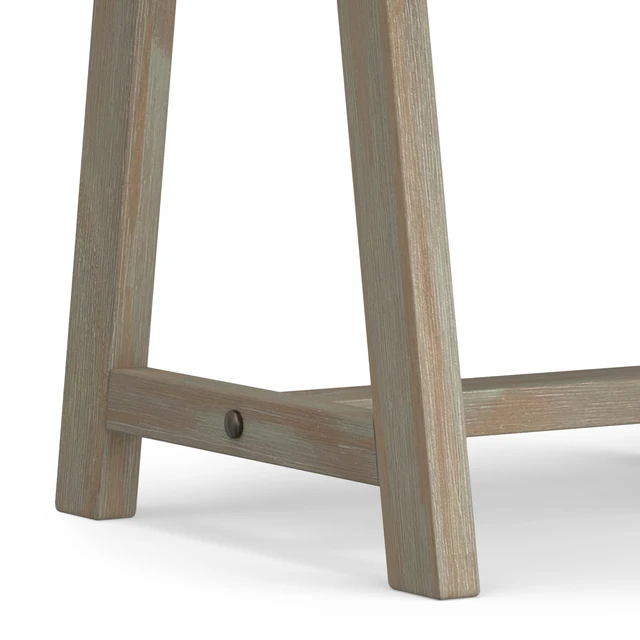Alt view image 7 of 7 - Spokane Solid End Table in Distressed, Grey, Wood and Metal