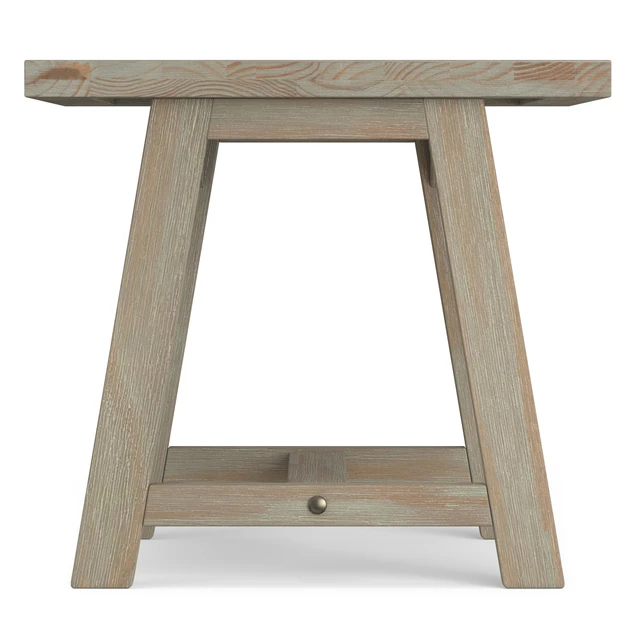 Alt view image 4 of 7 - Spokane Solid End Table in Distressed, Grey, Wood and Metal