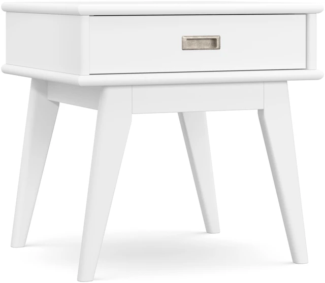 Main image of Baxter Solid Mid Century End Table, White, Wood and Metal