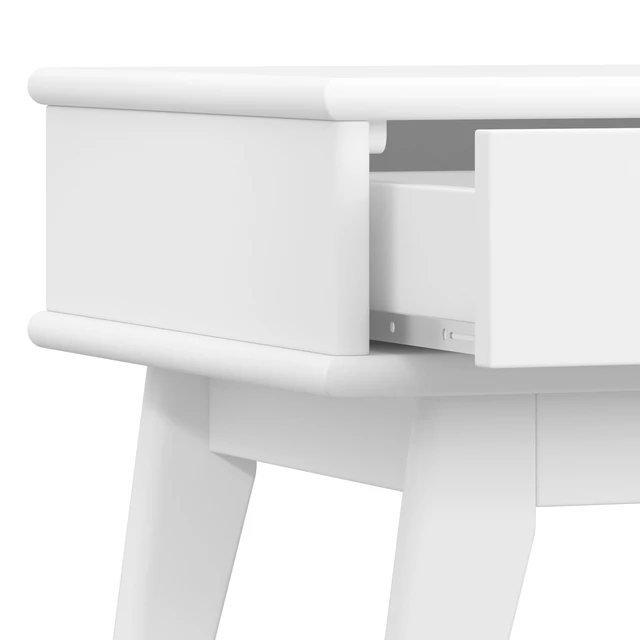 Alt view image 7 of 7 - Baxter Solid Mid Century End Table, White, Wood and Metal