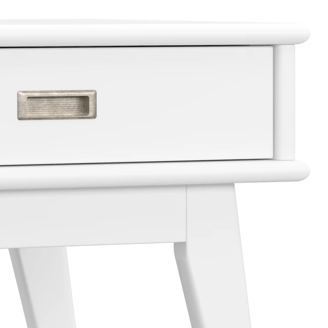 Alt view image 6 of 7 - Baxter Solid Mid Century End Table, White, Wood and Metal