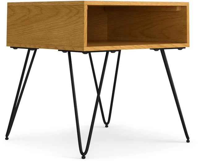 Main image of End Table in Veneer, Brown, Wood and Metal