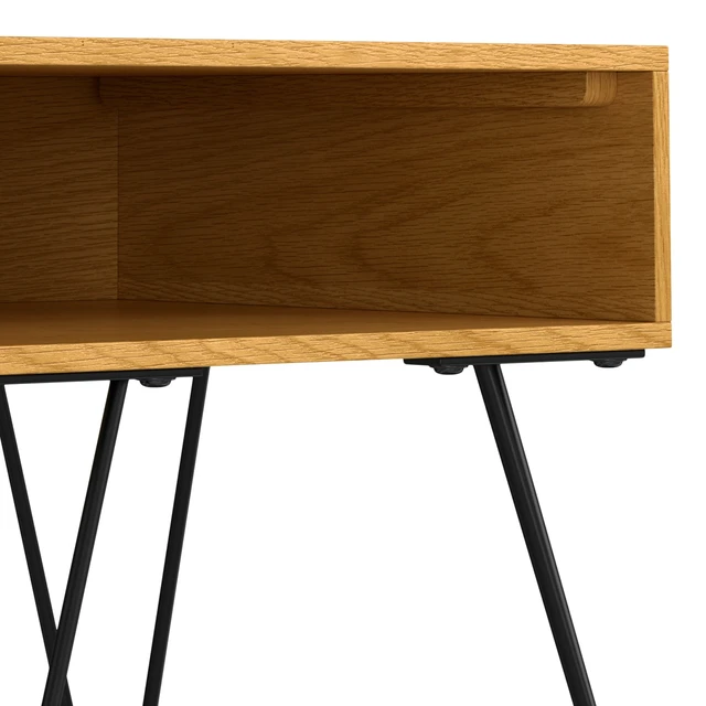 Alt view image 4 of 7 - End Table in Veneer, Brown, Wood and Metal