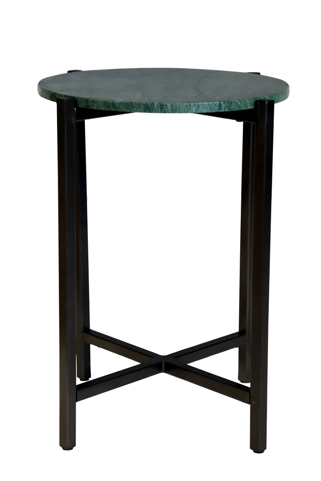 Alt view image 3 of 5 - Side Table for Living with Metal Inch Height, Green, Marble and Metal
