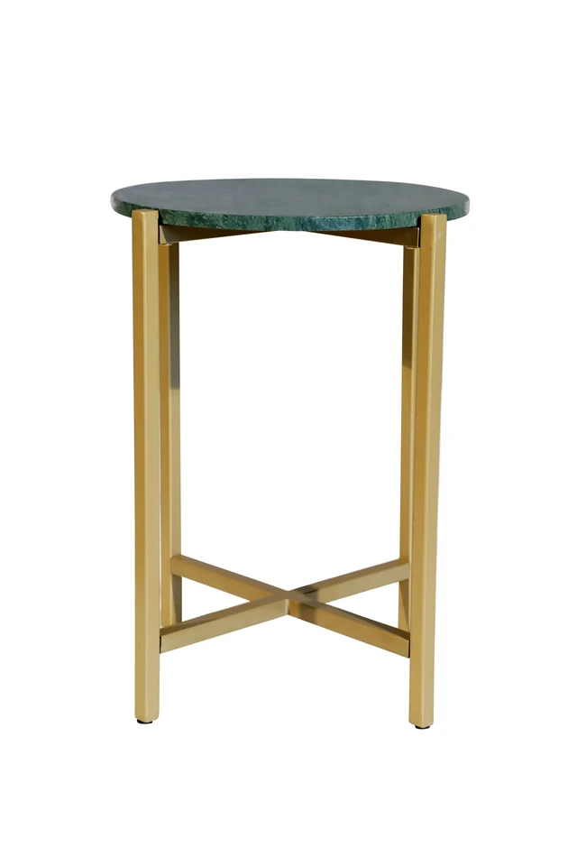 Alt view image 2 of 5 - Side Table for Living with Metal Inch Height, Green, Marble and Metal