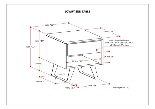 Alt view image 2 of 7 - End Table in Refined, Brown, Wood and Metal