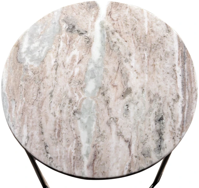Alt view image 5 of 5 - Nesting Coffee Table Set with Metal Frame, Brown, Marble and Metal