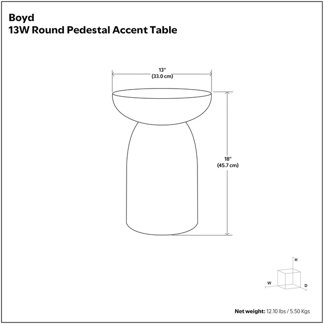Alt view image 2 of 7 - 13 Inch Solid Mango Accent Table, White, Wood