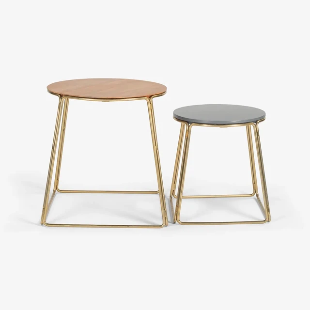 Alt view image 2 of 5 - Toshi Side Table Set and Accent, Natural, Marble and Metal