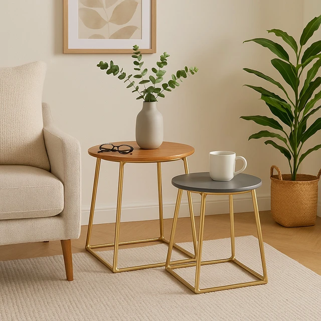 Alt view image 5 of 5 - Toshi Side Table Set and Accent, Natural, Marble and Metal